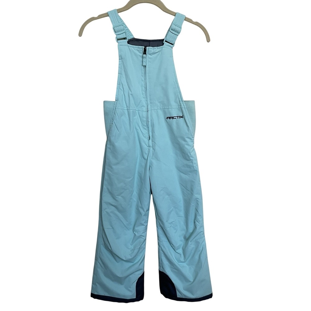 Arctix kids'‎ insulated snow bib overalls 5t 5k Aqua Teal Light Blue Waterproof
